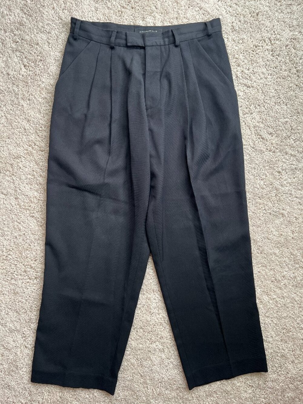 Alexander Wang Black Pleated Wide Leg High Waist Pants Size 6